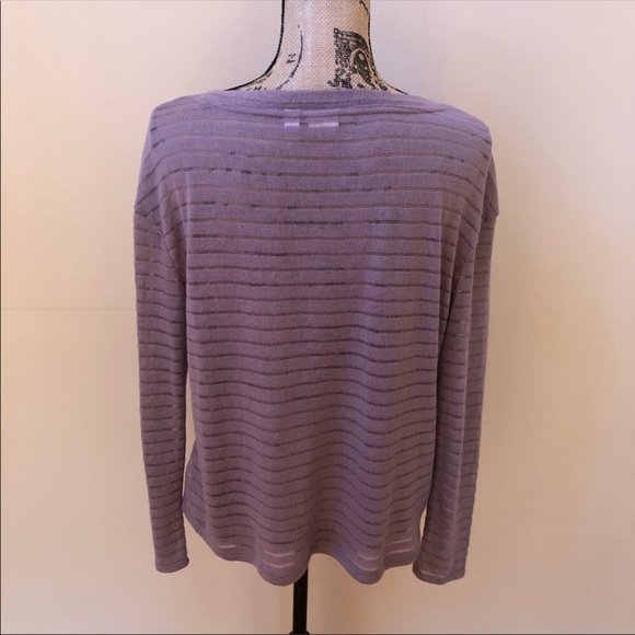 Stripe Sheer Boat Neck Top - Picture 3 of 8